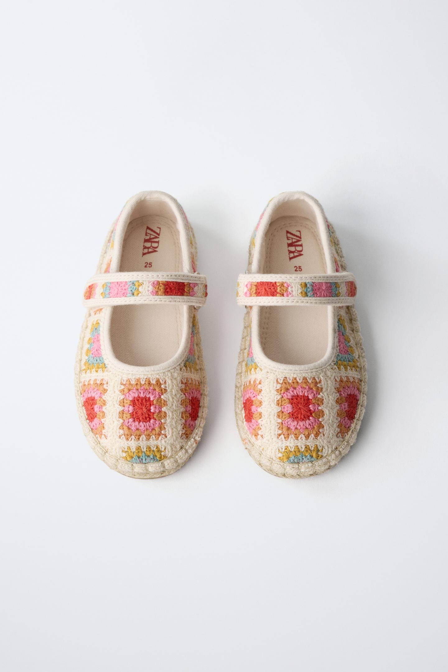 Детские балетки Zara Crochet Effect Ballet Flats, цвет: Молочный белый — фото 4