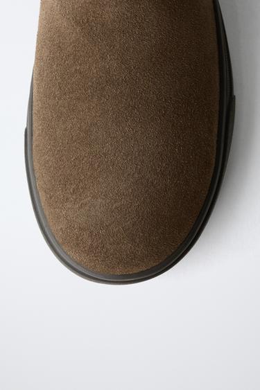 SPLIT SUEDE CHELSEA ANKLE BOOTS - Brown by Zara - Image 5