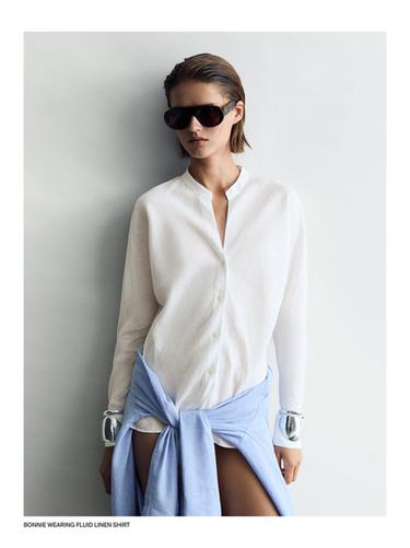 Camisa fluida 100% lino - Piedra de Zara