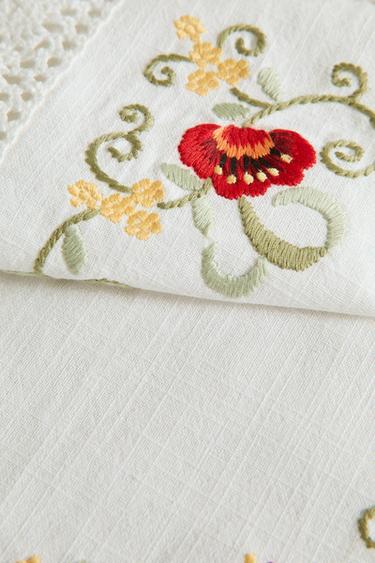 FLORAL COTTON PLACEMAT - White by Zara - Image 3