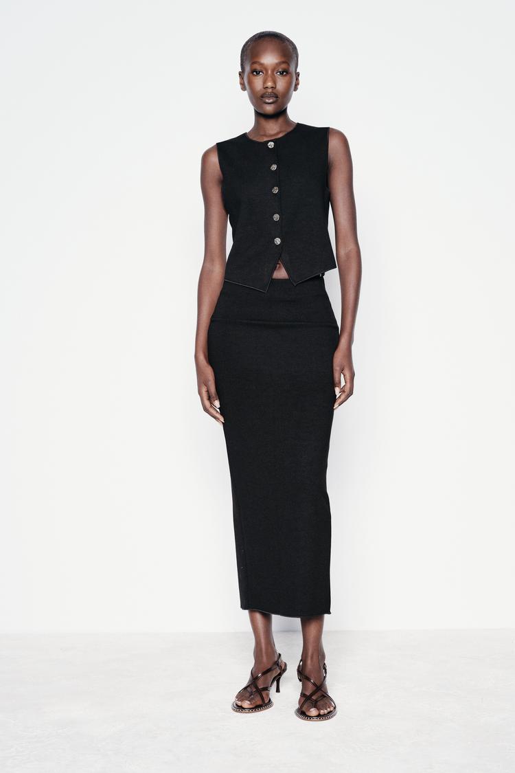 Zara Vest Zara Chaleco Punto Mujer Zara Chaleco Punto Mujer TOP