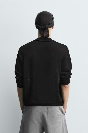 RELAXED FIT KNIT OVERSHIRT - Black by Zara - Image 2