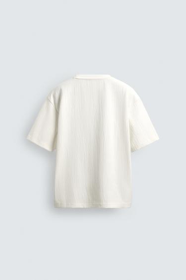 T-SHIRT STRUCTURÉ RELAXED FIT - Blanc cassé de Zara - Image 6