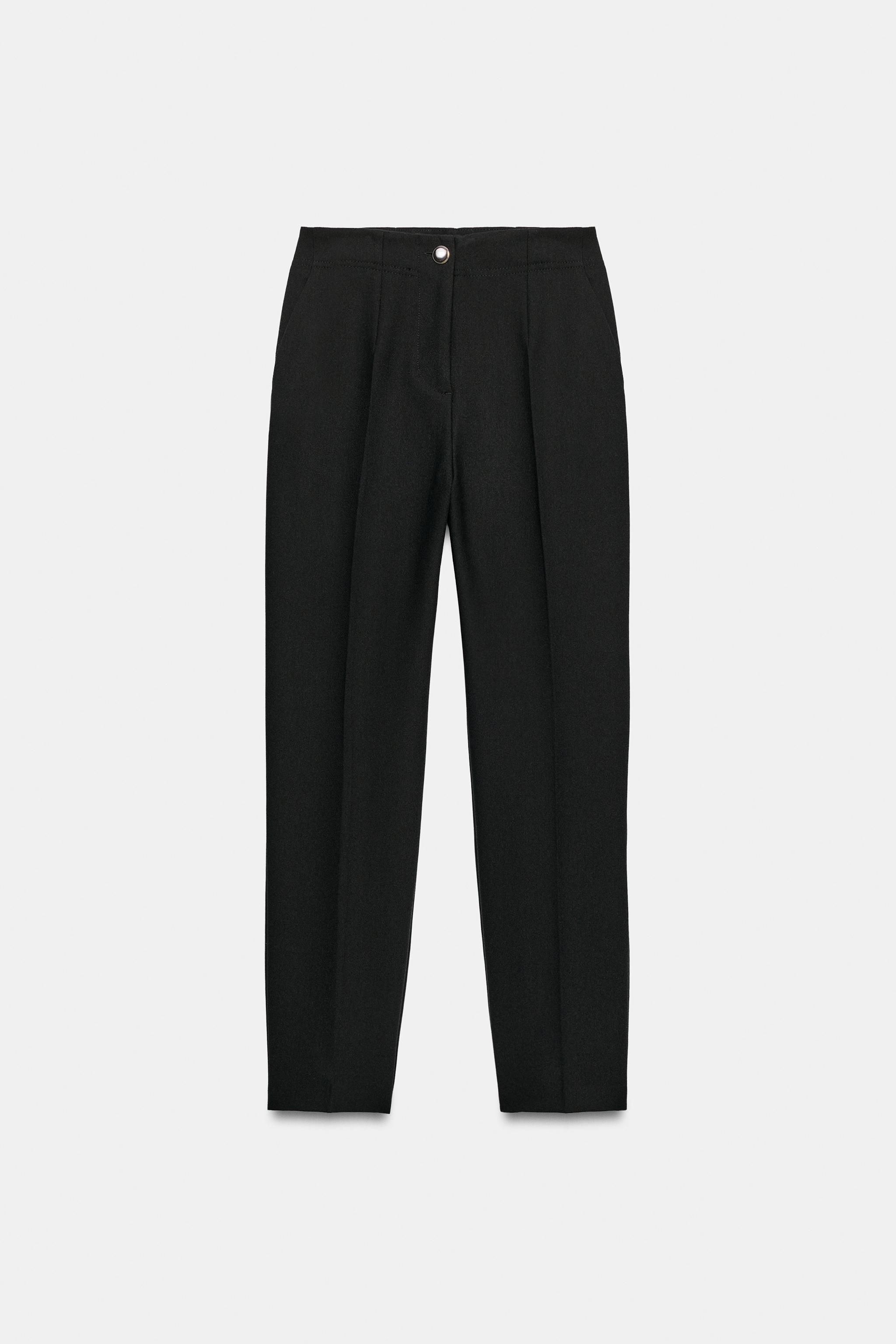 Zara Yüksek Bel Crop Fit Pantolon görsel 3