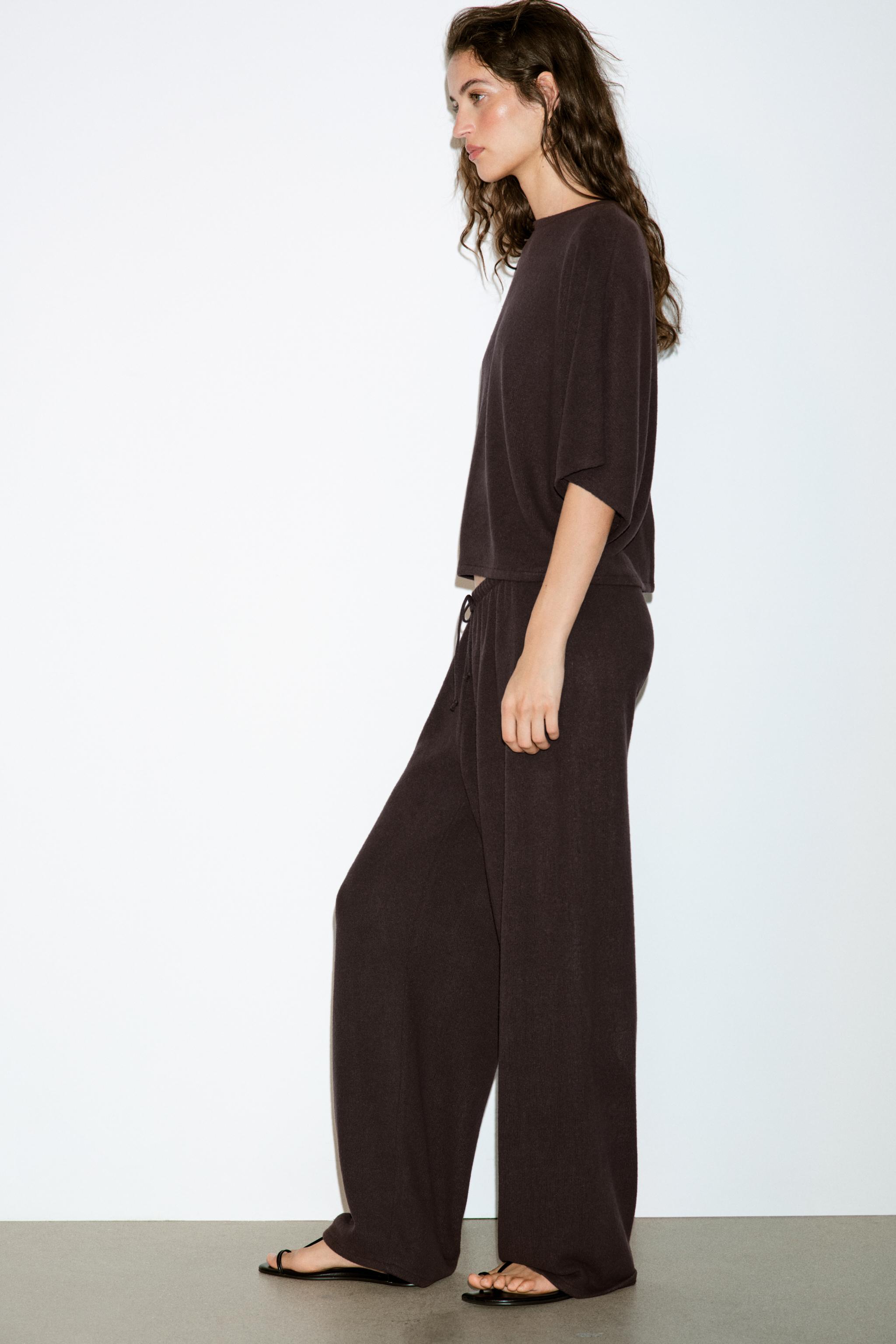 Женские брюки Zara RUSTIC WIDE LEG PANTS — фото 3