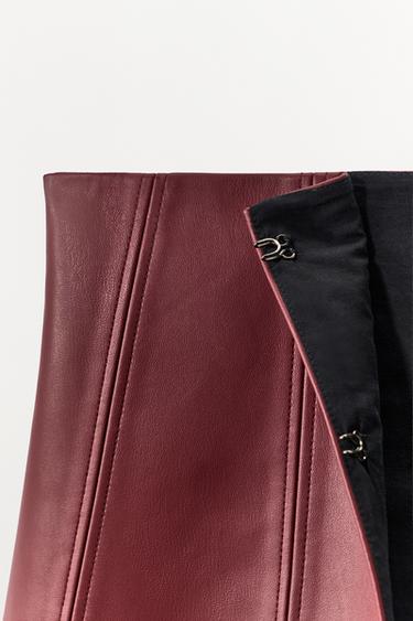 FAUX LEATHER CORSET BELT - Burgundy by Zara - Image 6