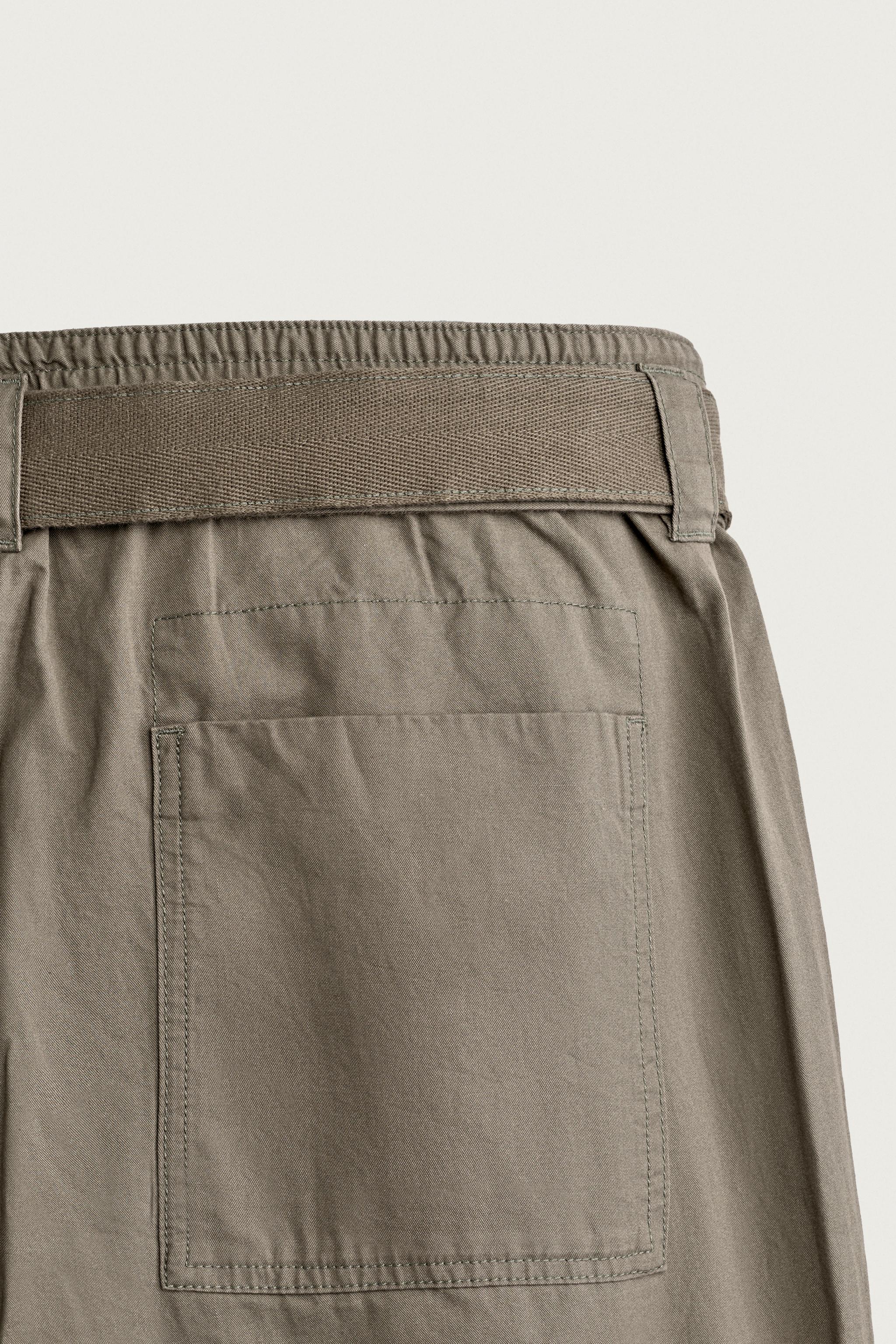 RELAXED FIT BELTED PANTS