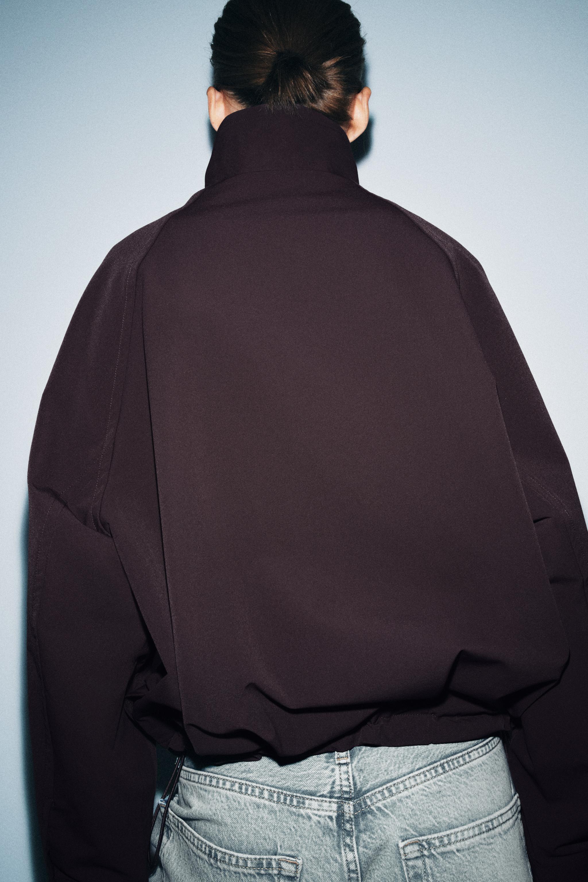 BLOUSON BOMBER OVERSIZE À FERMETURE ÉCLAIR