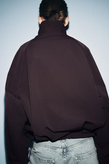 OVERSIZE ZIP-UP BOMBER JACKET - Chocolate by Zara - Image 2