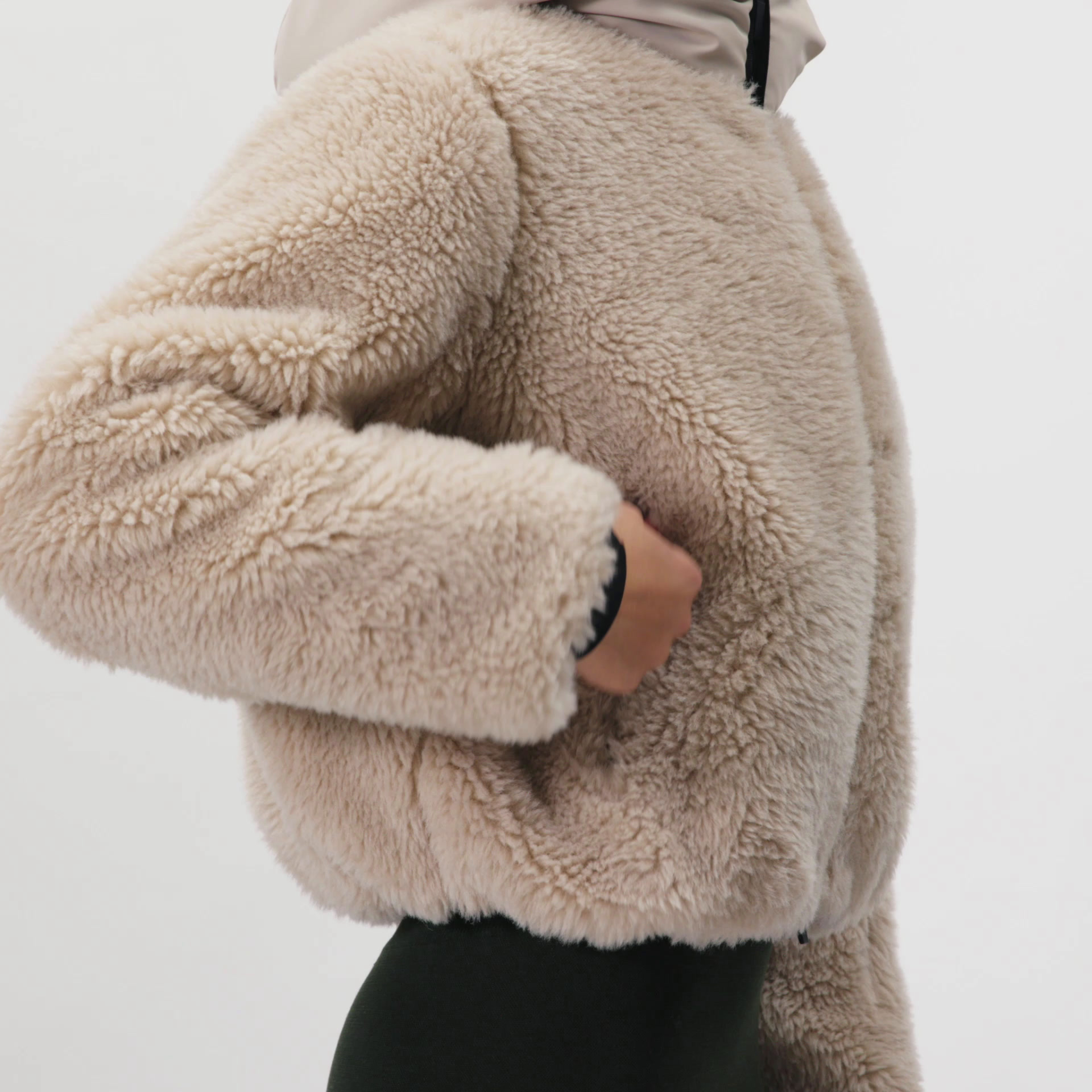 SHORT FAUX FUR HOODED COAT RECCO® TECHNOLOGY SKI COLLECTION