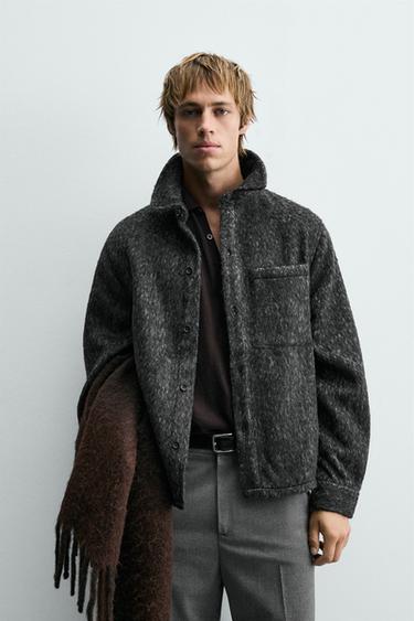 FAUX FUR OVERSHIRT - Grey by Zara
