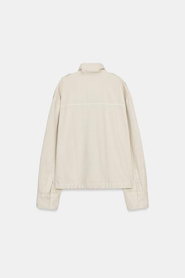 HIGH NECK JACKET - Oyster-white by Zara - Image 6