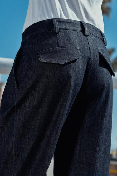 TURN-UP HEM CHINO TROUSERS - Indigo by Zara - Image 5