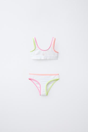 6–14 LET/ BIKINY S KONTRASTNÍM LEMOVÁNÍM - Bílá od Zara