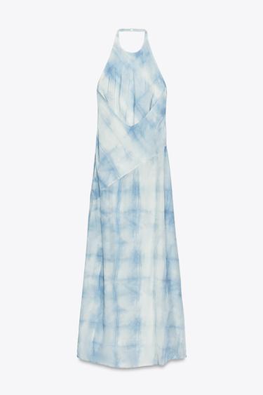 HALTER TIE-DYE DRESS - Sky blue by Zara - Image 9