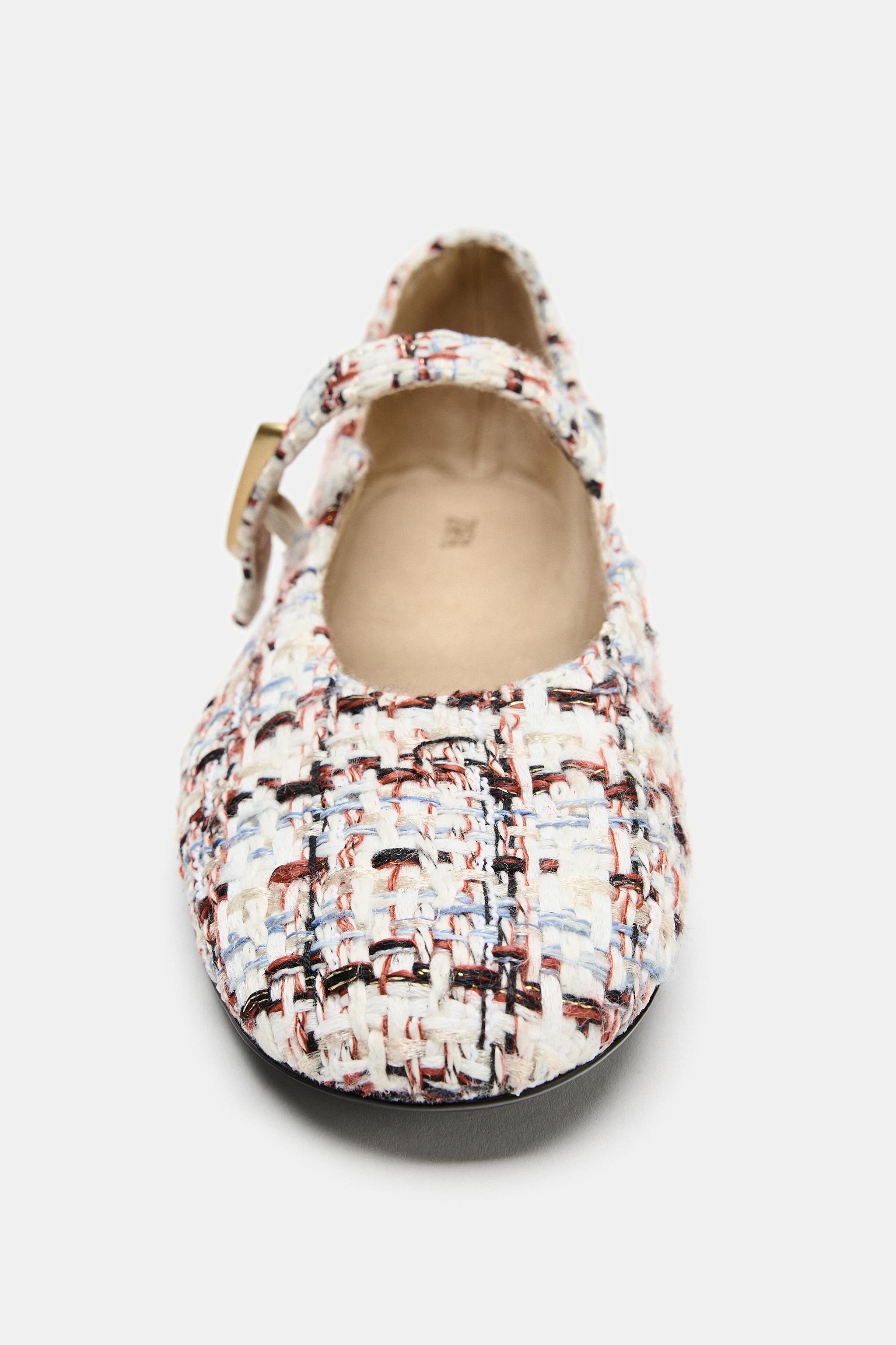 Обувь Zara FABRIC BALLERINA FLATS — фото 3