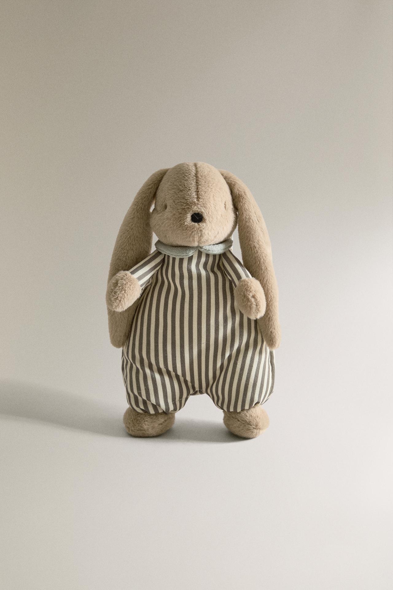 KIDS' RABBIT MUSICAL PLUSH TOY — Dark beige