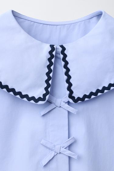 CHEMISE COL ONDULINE - Bleu clair de Zara - Image 2