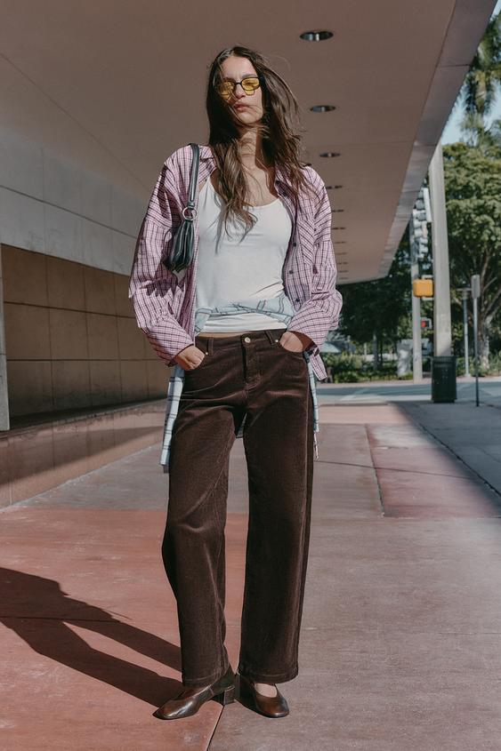 CORDUROY STRAIGHT LEG PANTS