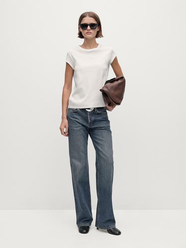 T-shirt à manches courtes 100 % coton - Blanc de Zara - Image 0