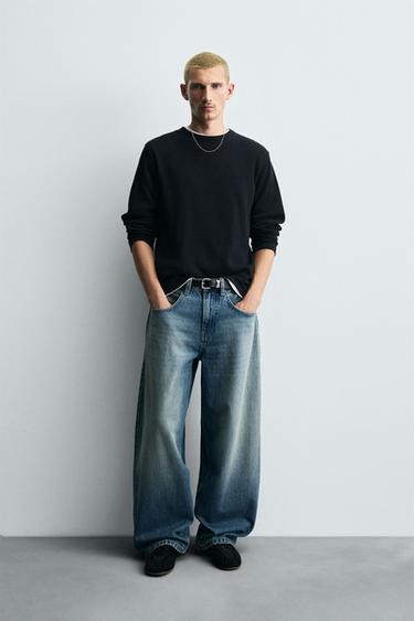 Zara BALLOON FIT JEANS - Mid-blue
