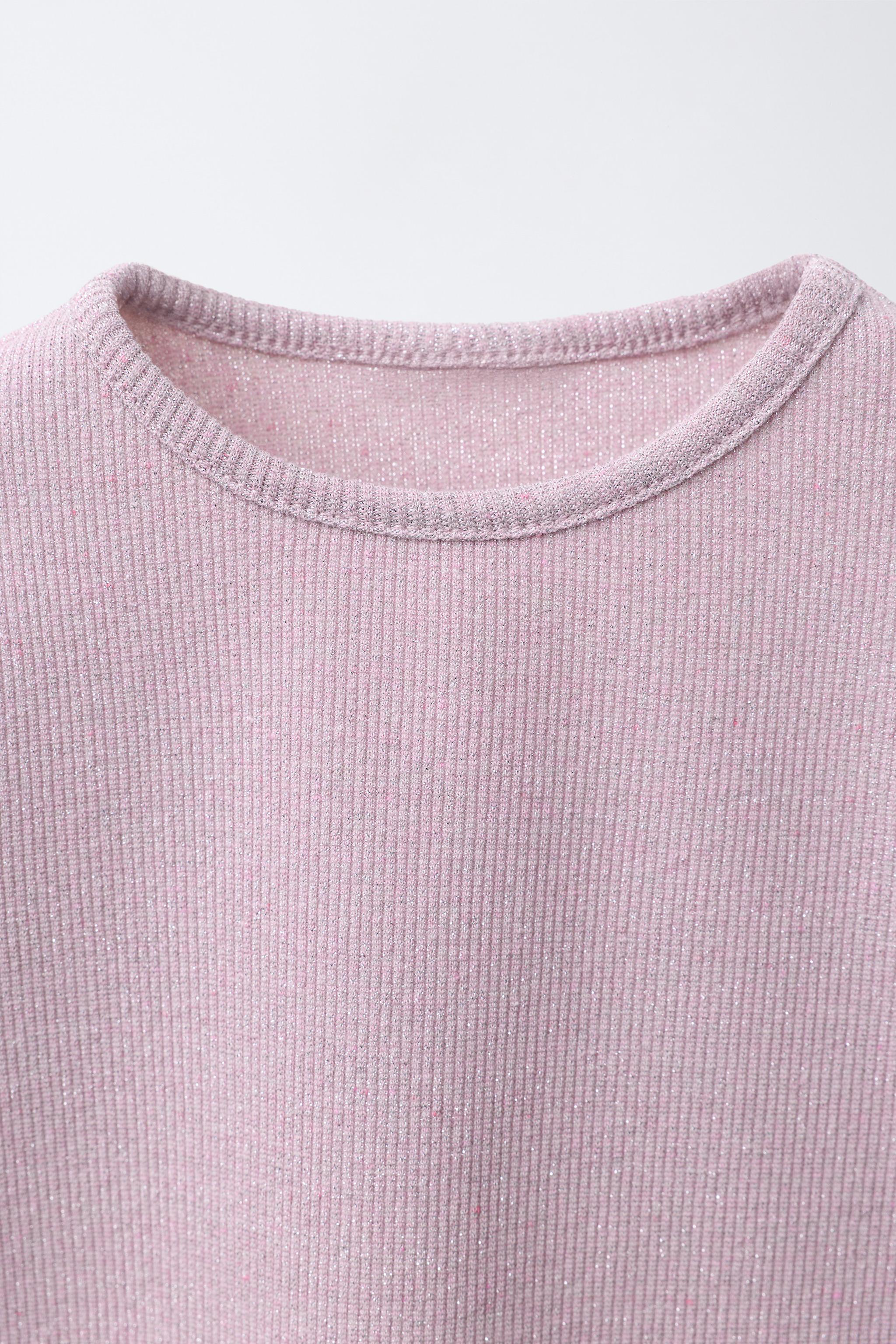 SPARKLY RIBBED T-SHIRT
