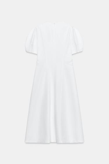ROBE MI-LONGUE AVEC LIN ZW COLLECTION - Blanc de Zara - Image 7