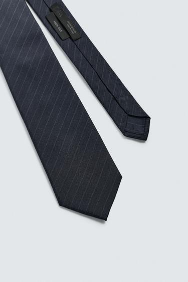 CRAVATE 100% SOIE À RAYURES - Bleu marine de Zara - Image 3