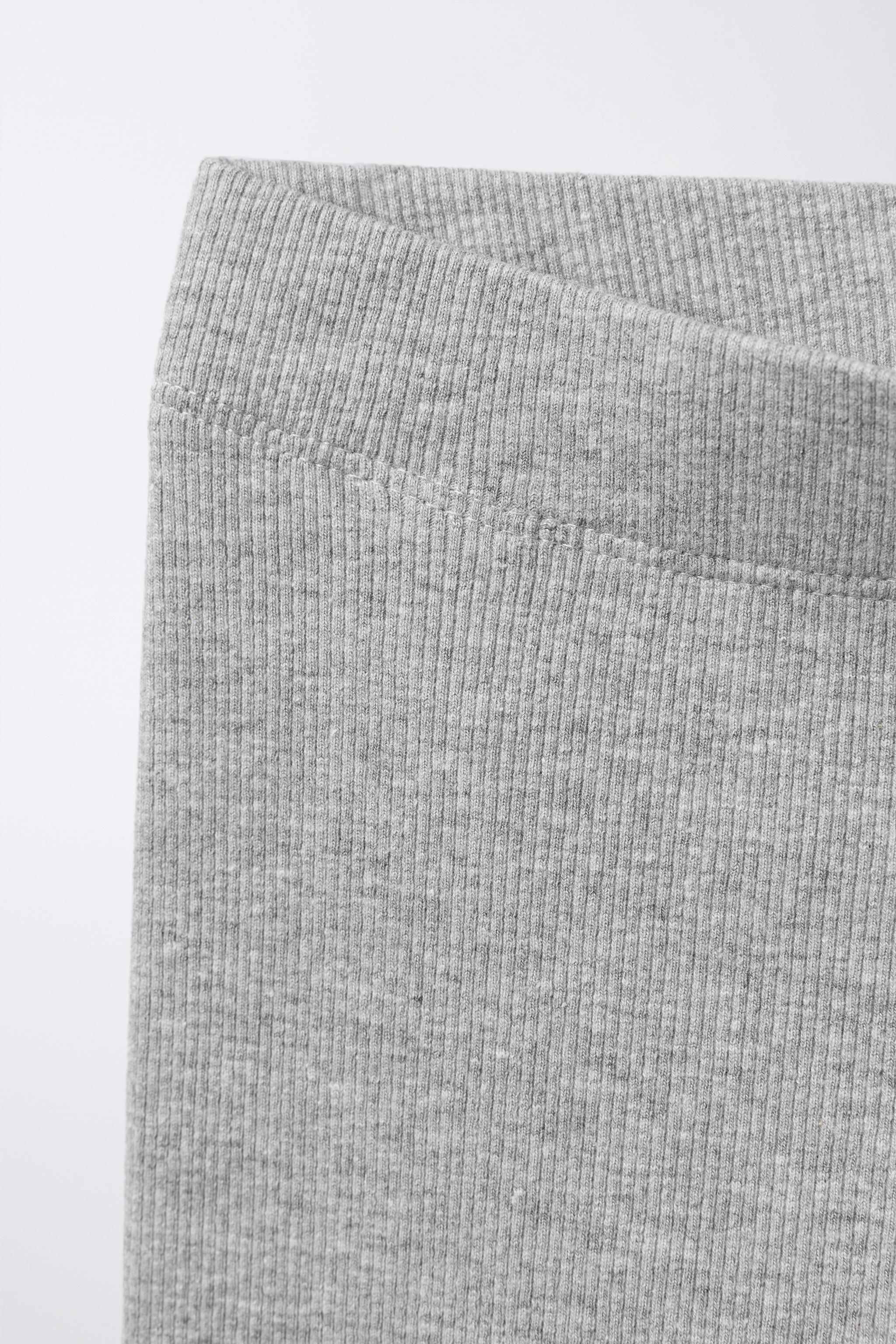 RIBBED LEGGINGS WITH LABEL