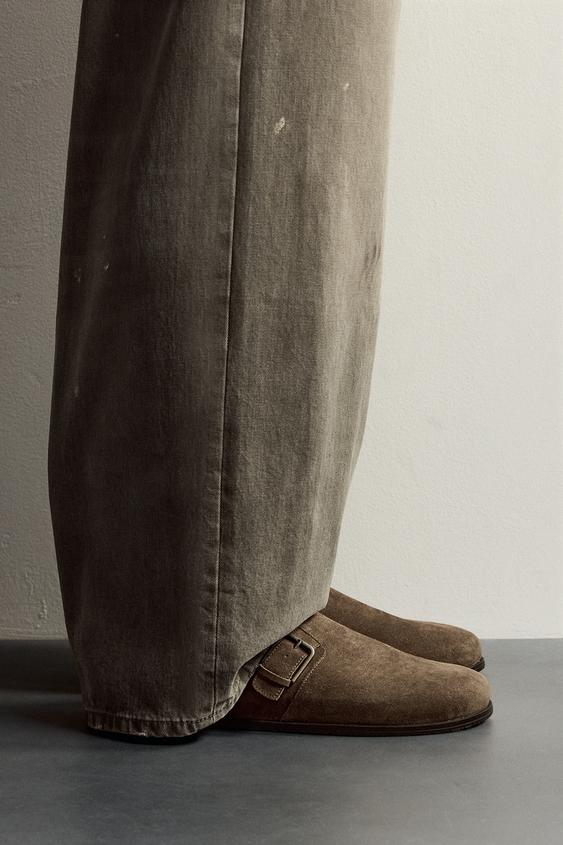 BUCKLED LEATHER CLOGS - Brown by Zara - Image 0