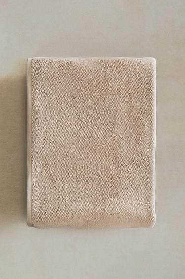 RICE STITCH COTTON BATH TOWEL - Beige by Zara - Image 6