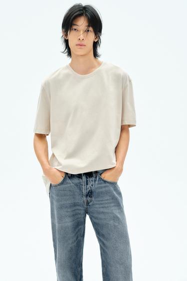 Zara 基本款中量 T 恤 - 淺沙色