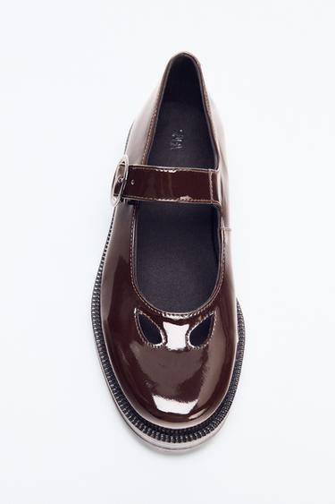 CUT-OUT SHOES - Burgundy Red by Zara