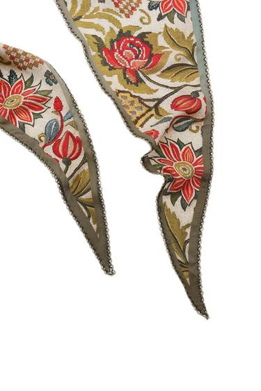 FLORAL PRINT LACE BANDANNA - Ecru by Zara