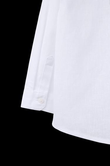 LINEN BLEND SHIRT - White by Zara