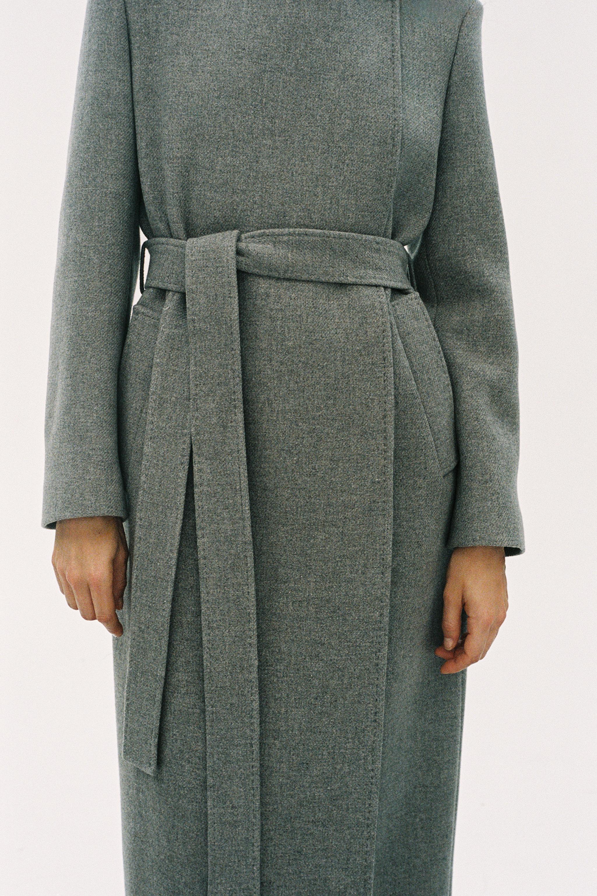 NWT ZARA BELTED WOOL BLEND outlets COAT