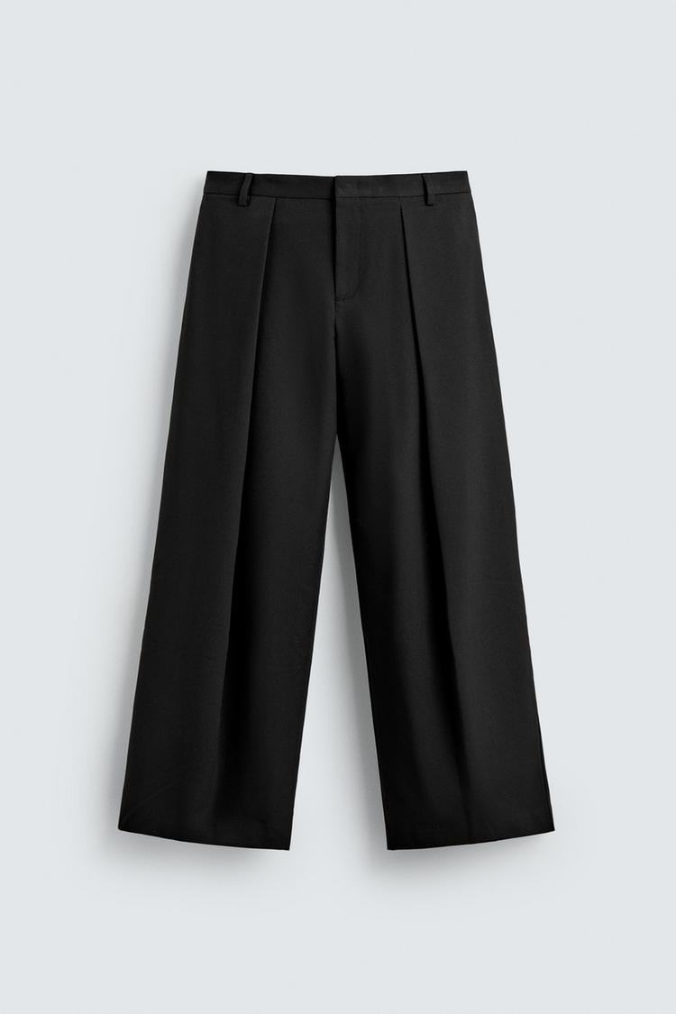 ZARA RELAXED FIT PLEATED TROUSERS