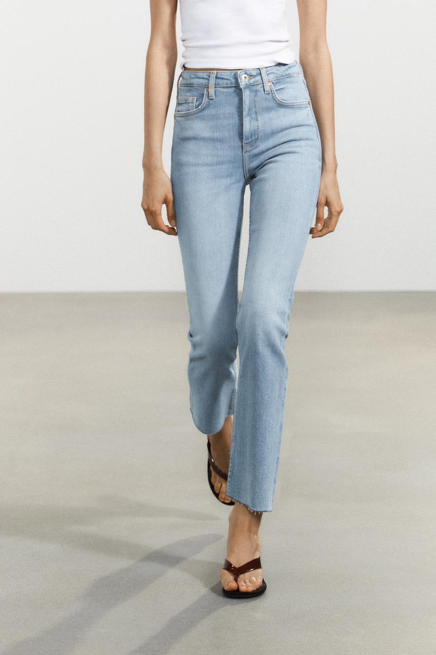 FLARED CROPPED HIGH WAIST TRF JEANS