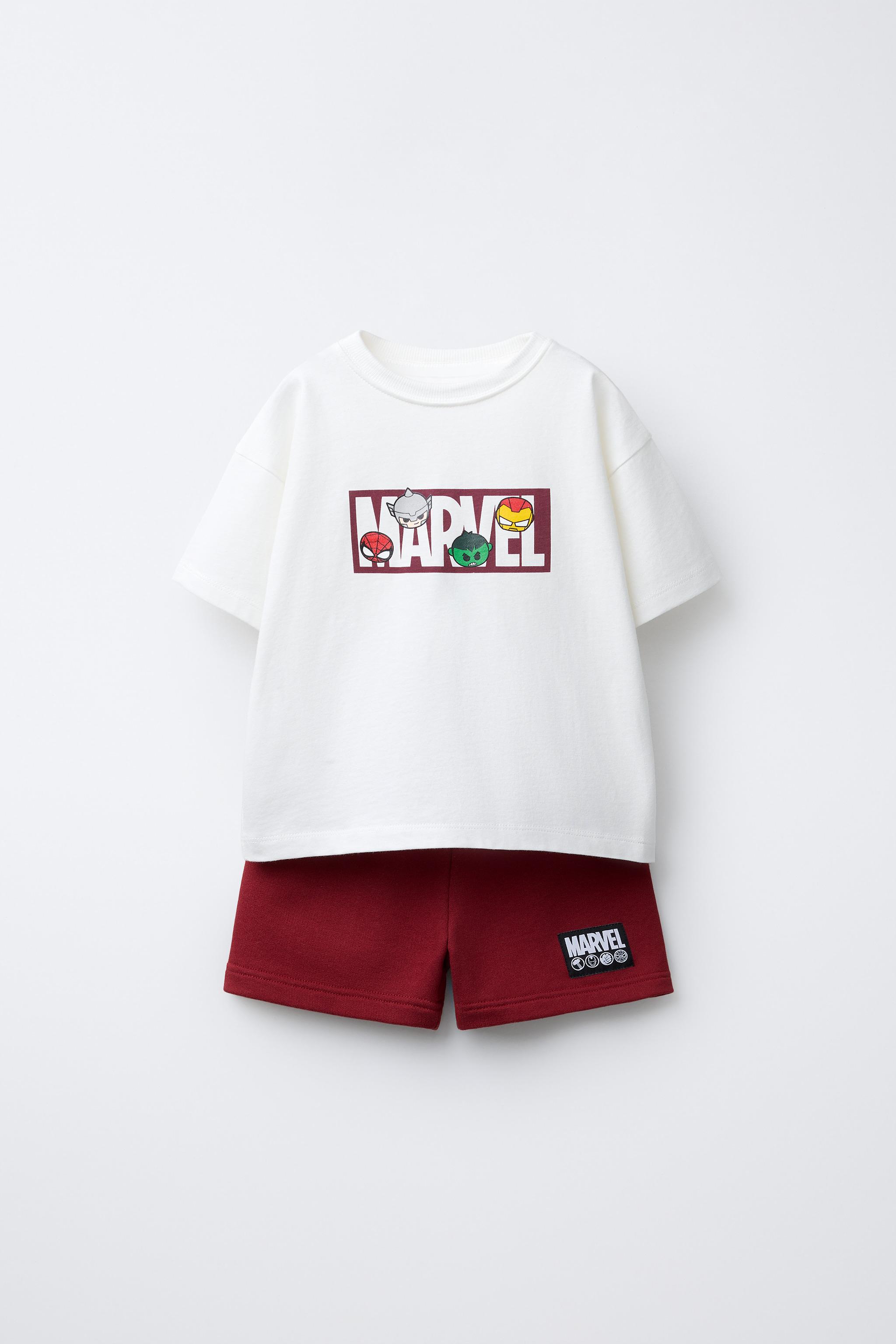 THE AVENGERS © MARVEL JOGGING T-SHIRT AND BERMUDA SET - White