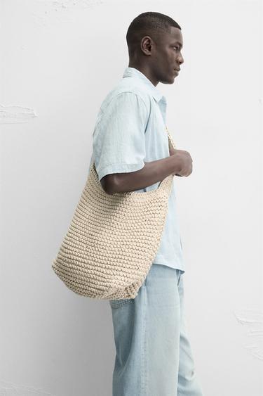 MACRAMÉ SHOULDER BAG - Ecru White by Zara - Image 0
