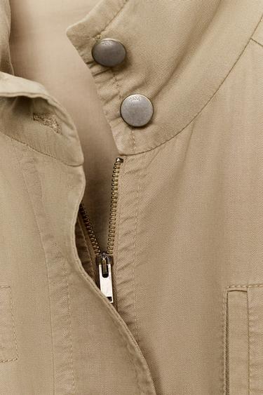 LONG HIGH-COLLAR JACKET - Brown / Taupe by Zara - Image 9