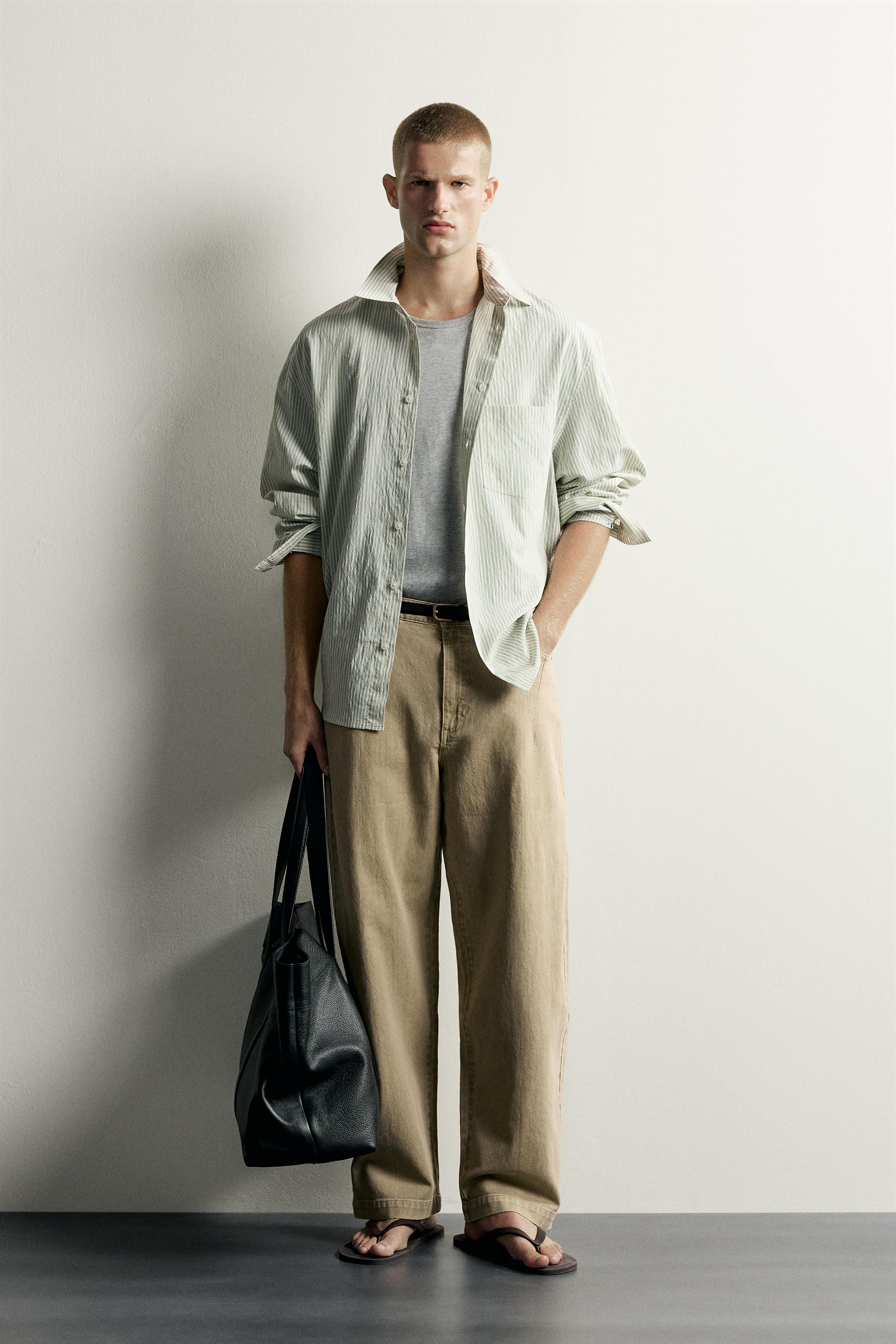 PANTALON DÉLAVÉ COTON - LIN