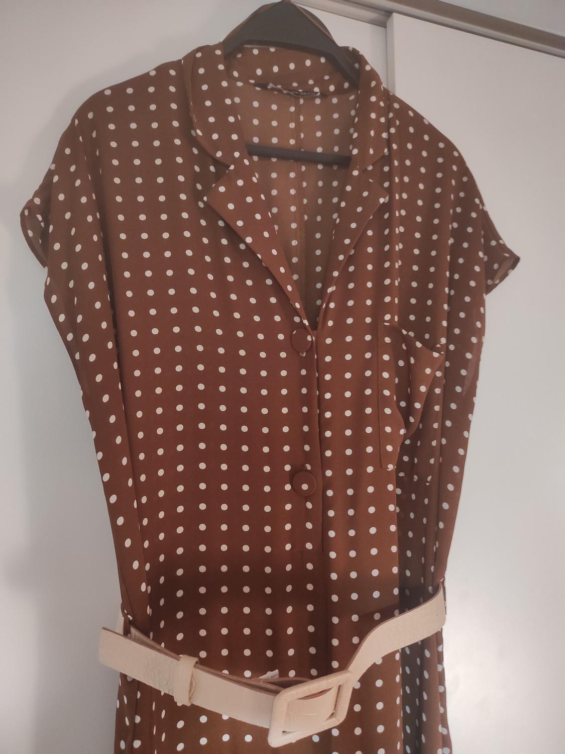 BELTED POLKA DOT JUMPSUIT - Image 3