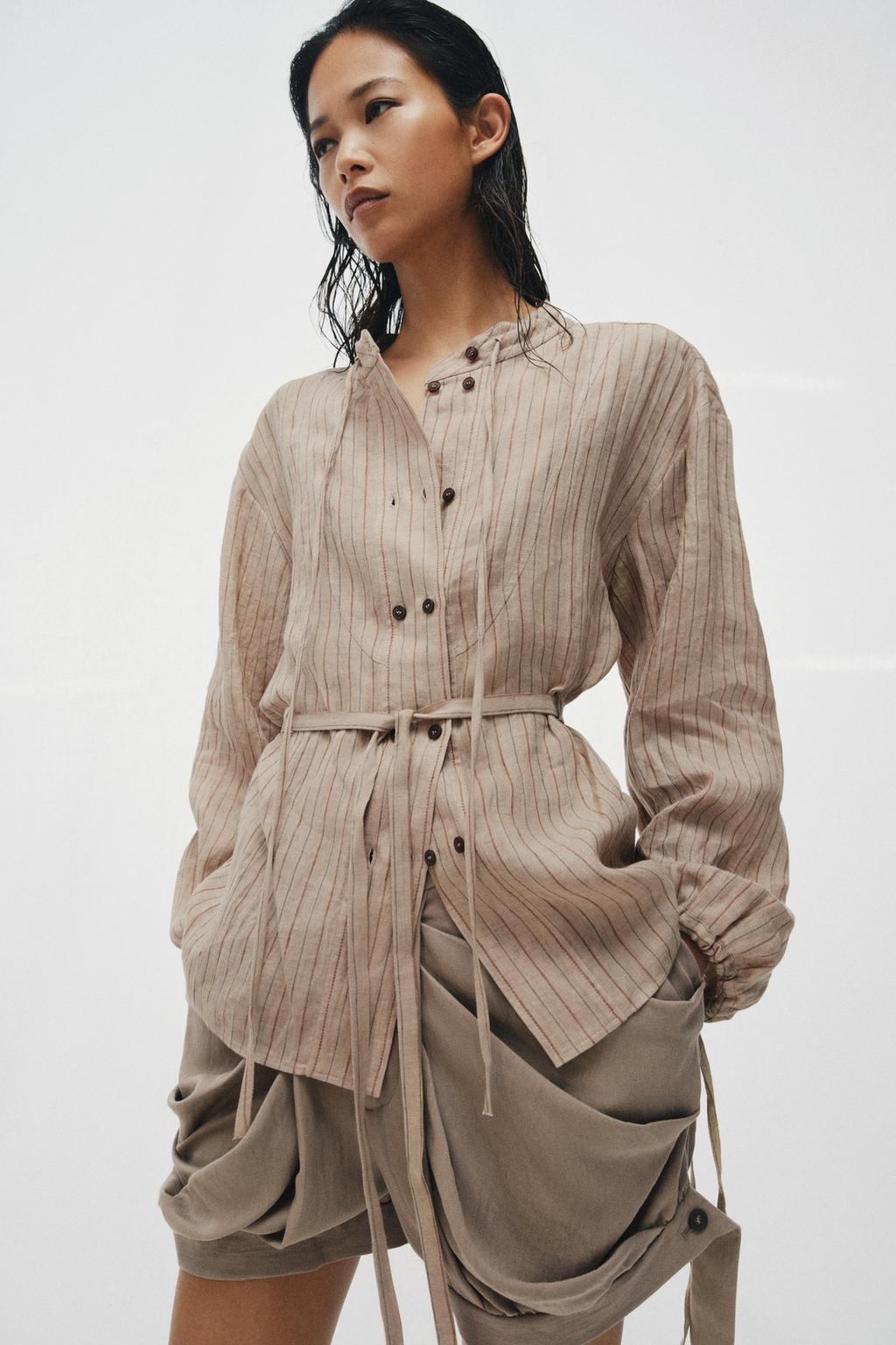 ZW COLLECTION STRIPED LINEN SHIRT