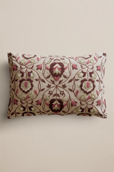TUFTED THROW PILLOW COVER — Brown / Taupe 1