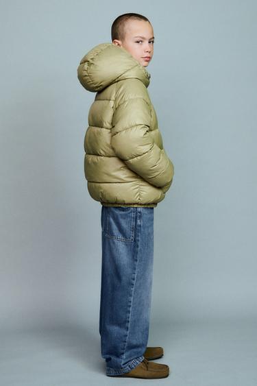 VANDAFVISENDE QUILTET FRAKKE - olie fra Zara