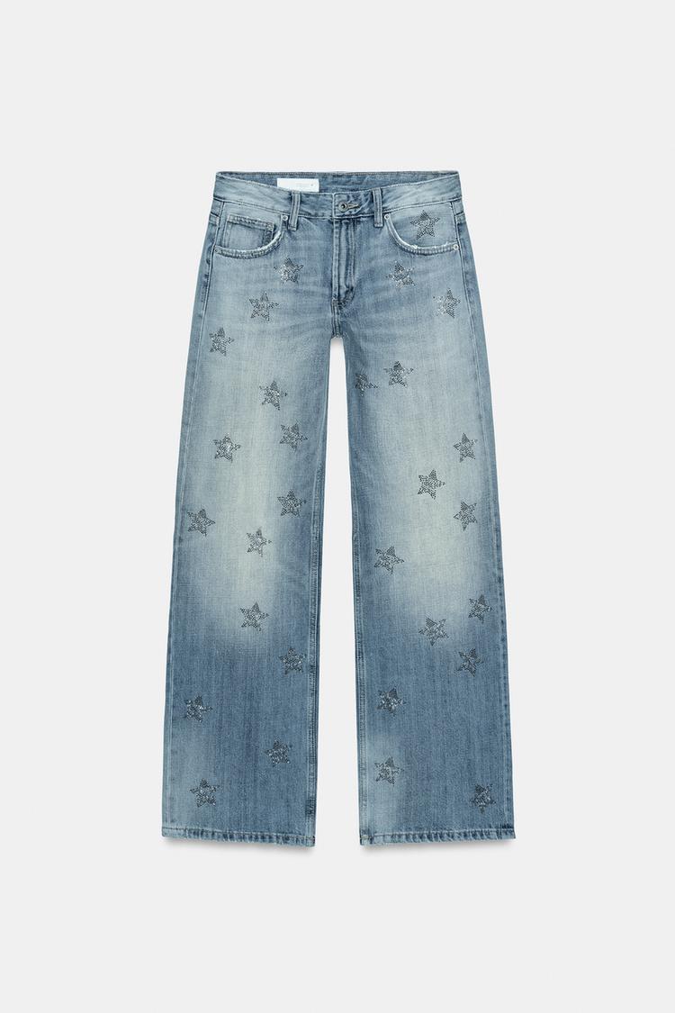 bedazzled jeans zara
