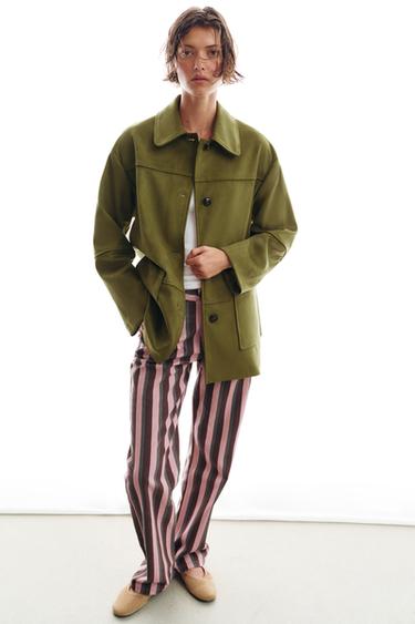 ПАЛЬТО ИЗ ИСКУССТВЕННОЙ ЗАМШИ — ФИСТАШКОВЫЙ от Zara