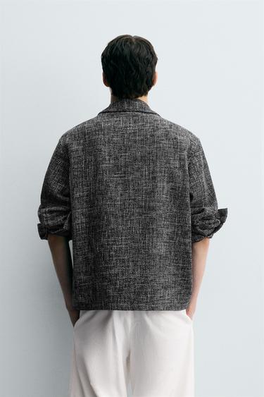 SURCHEMISE STRUCTURÉE ZIPPÉE - Blanc / Noir de Zara - Image 2