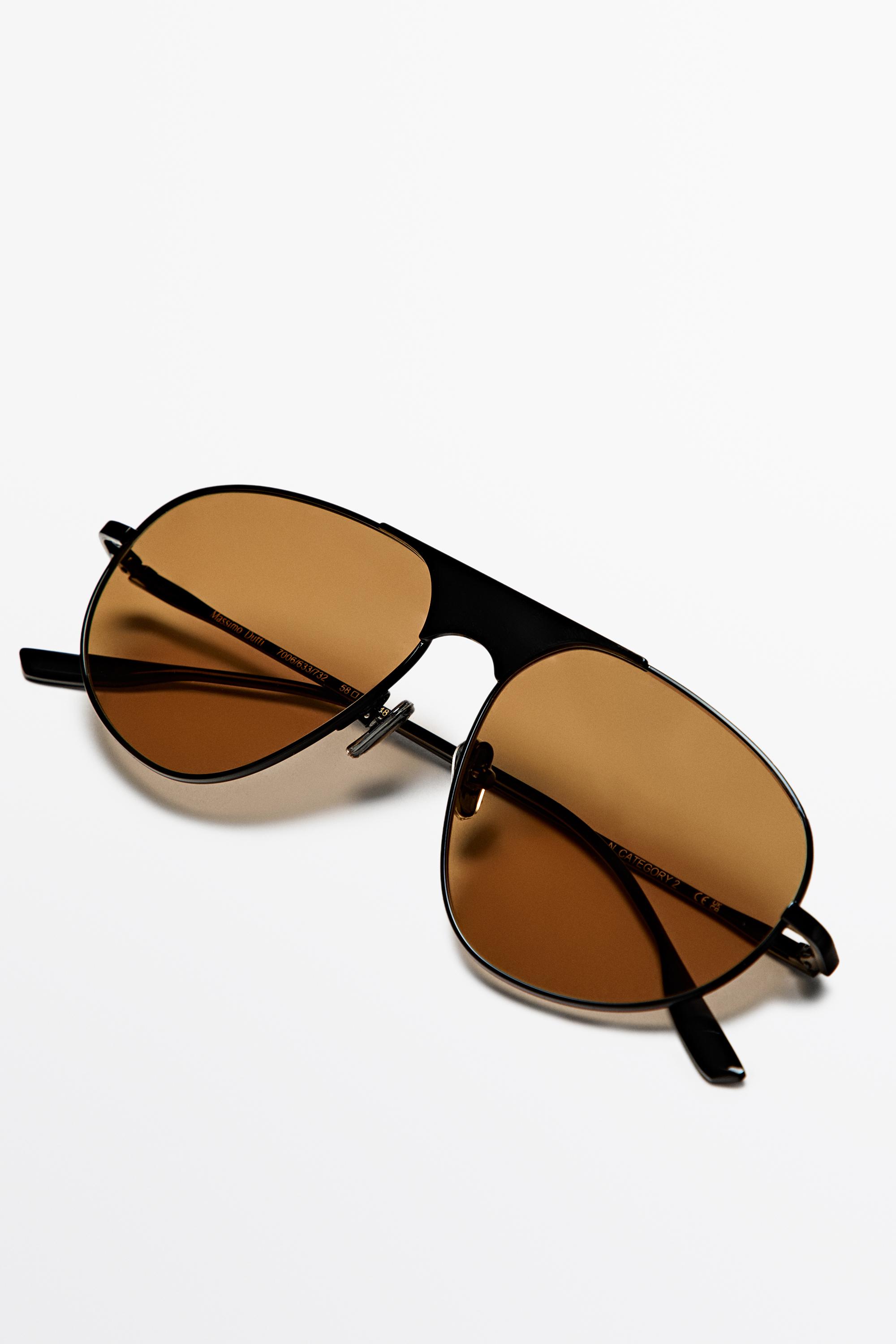 Metallic aviator sunglasses